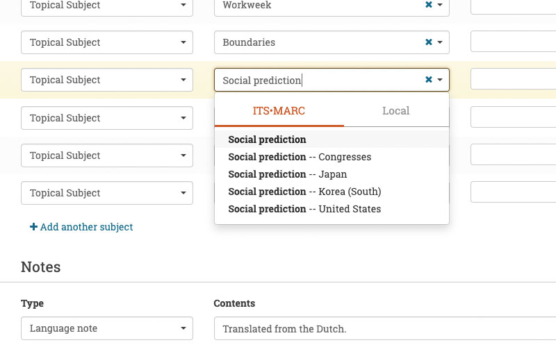 Modern Cataloging application