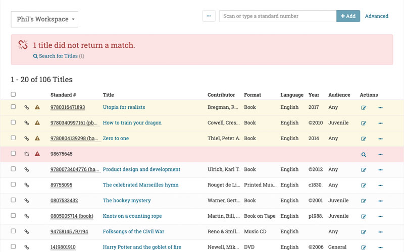 Modern Cataloging application